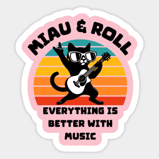 Funny Cat Miau&Roll Sticker